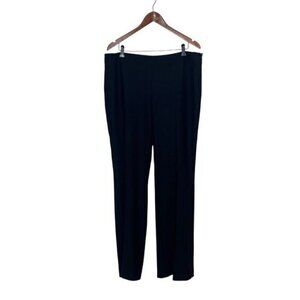 Iris Setlakwe Women's 14 Navy High Rise Flat Front Wide Leg Lined Dress Pant